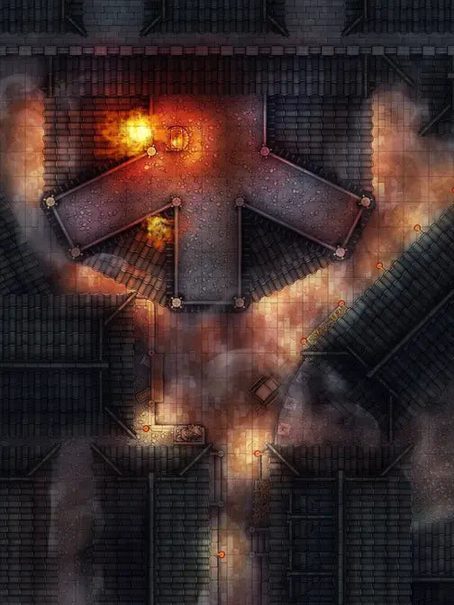 Silk Pony Inn Battlemap - intersection - Digital, Foundry VTT, Print