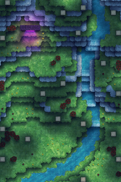 Stuck in a Square World Battlemap - top-down fantasy battle map - Digital, Foundry VTT, Print