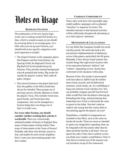 The Faction Machine Supplement - text-filled document - System: OSR, Universal