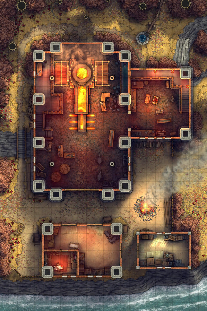 Town & Village Foundry Forge | D&D Battlemap | DnDungeon